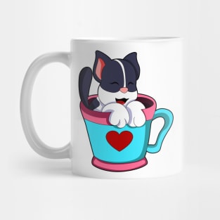 Cat with Heart Cup Mug